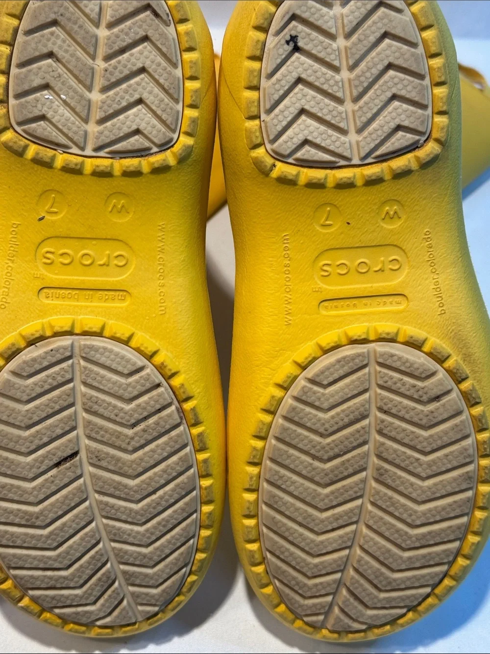 CROCS Tall Yellow Waterproof Rain Boots